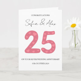 Tarjeta Flamoroso 25° aniversario boda saludo