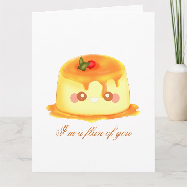 Tarjeta Flan Española De Caramelo Suave Y Cremosa (Anverso)