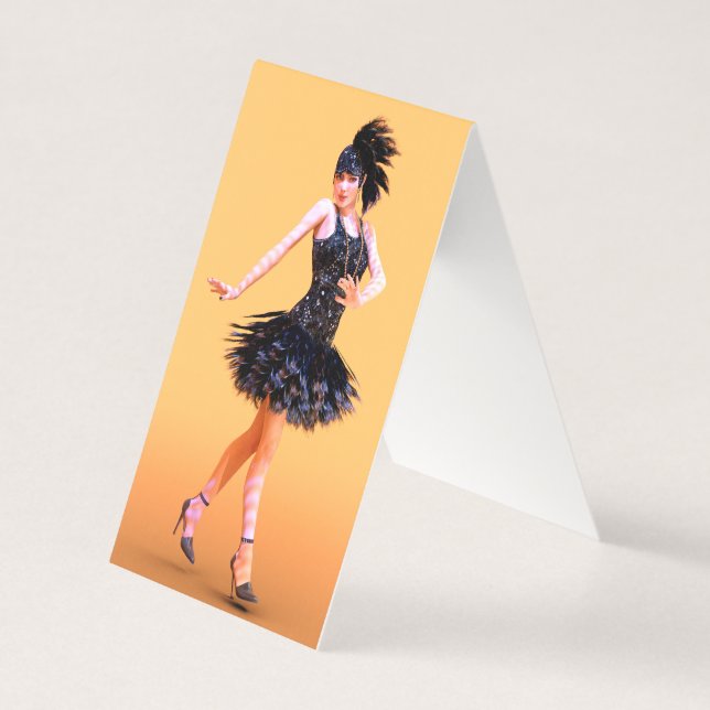 Tarjeta Flapper Dancing Vintage (Anverso)