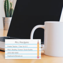 Tarjeta Flashcard personalizada del profesor priva