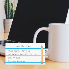 Tarjeta Flashcard personalizada del profesor priva