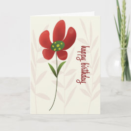Tarjeta Flat Art Solo Flower Birthday Card