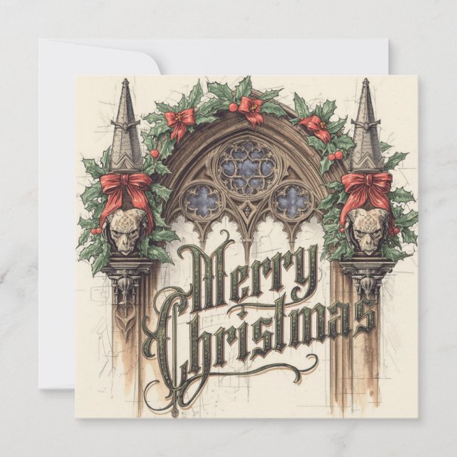 Tarjeta flat gothic christmas card (Anverso)