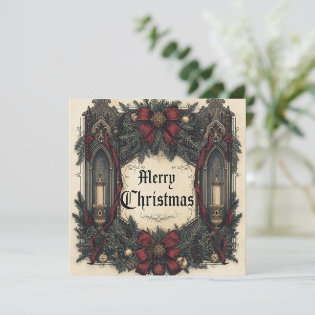Tarjeta flat gothic christmas card (Anverso de pie)