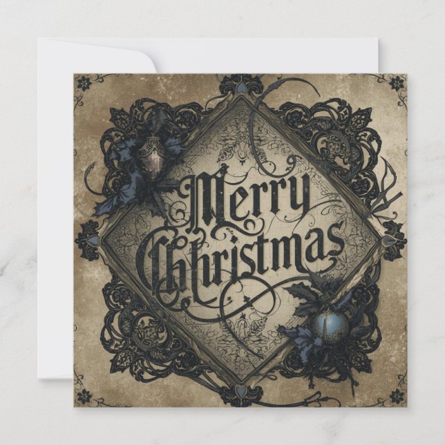 Tarjeta flat gothic style christmas card (Anverso)