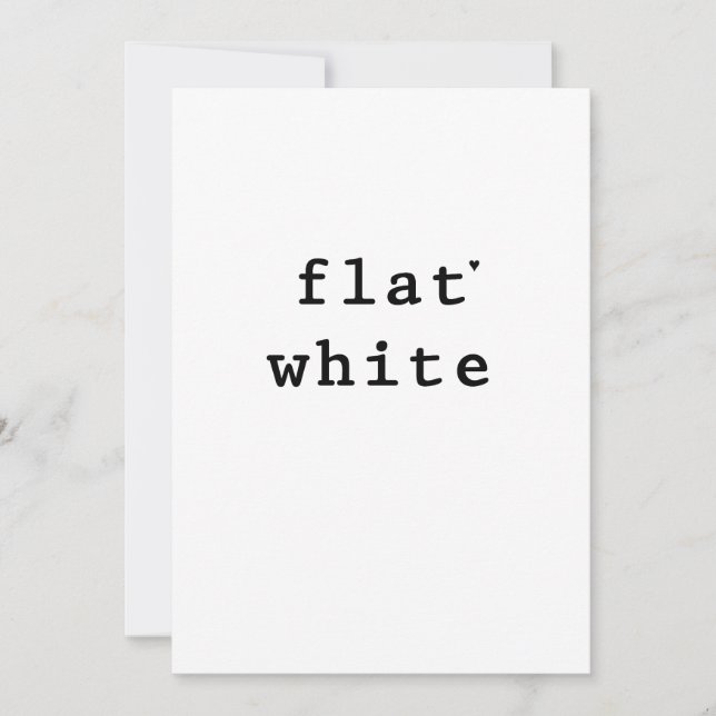 Tarjeta Flat white - minimalistic typography card (Anverso)