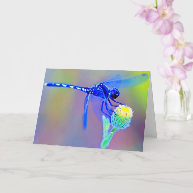 Tarjeta Flauta azul en blanco dentro (Orquídea)