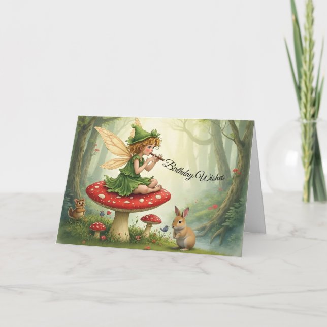 Tarjeta Flautista de Cuento de Hadas (Anverso)