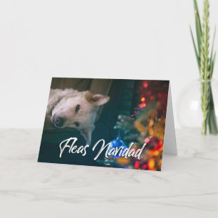 Tarjeta Fleas Navidad Funny Christmas - YOUR DOG PHOTO