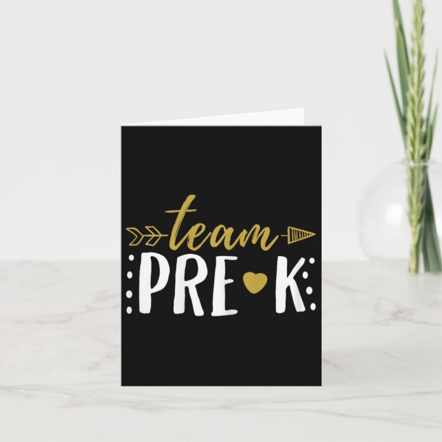 Tarjeta Flecha de alumno de preescolar Team Pre-k (Anverso)