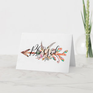 Tarjeta Flecha floral bendita