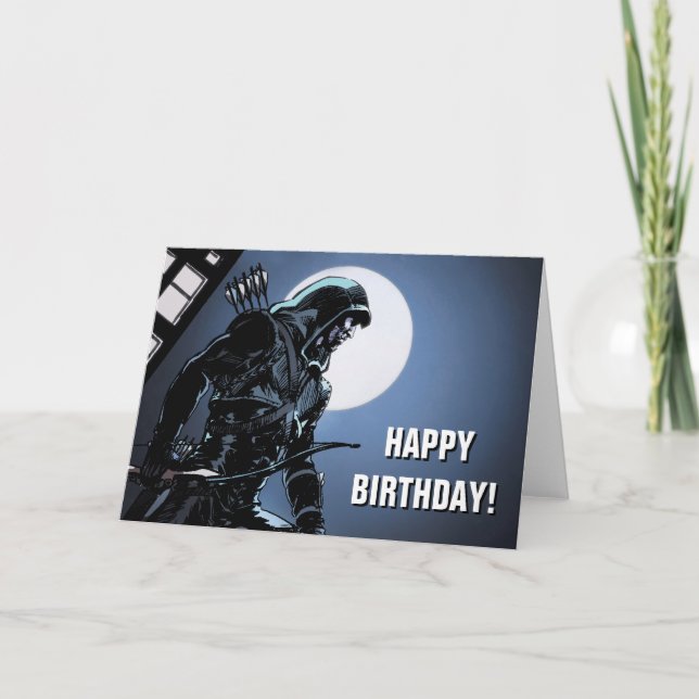 Tarjeta Flecha verde de la flecha el | en claro de luna (Anverso)