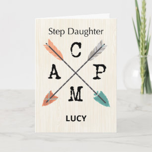 Tarjeta Flechas de nombres personalizadas de campamento de