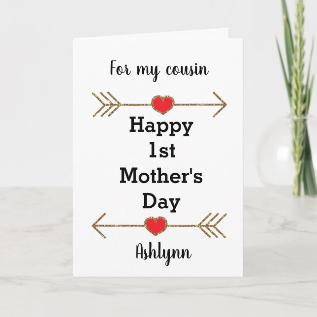 Tarjeta Flechas y 1r primo del día de madre de los (Anverso)