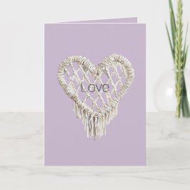 Tarjeta Fleco de Corazón Blanco Lavanda