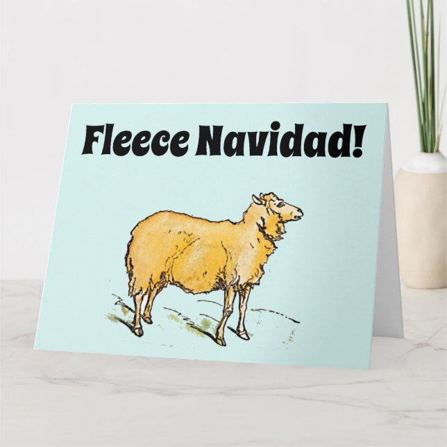 Tarjeta Fleece Feliz Navidad Gracioso Navidad Chiste ovino (Anverso)