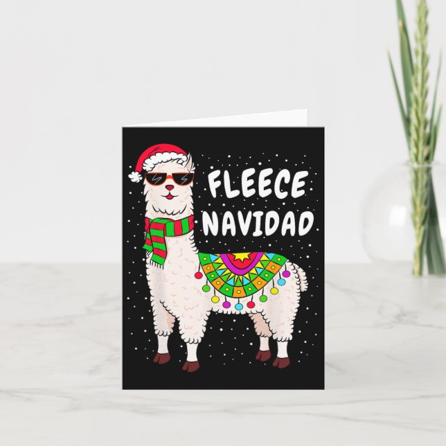 Tarjeta Fleece Feliz Navidad Llama a Navidades adoran Gif  (Anverso)
