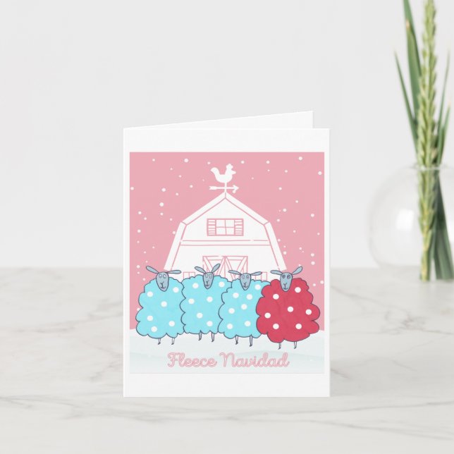 Tarjeta Fleece Navidad Cute Black Sheep Christmas (Anverso)