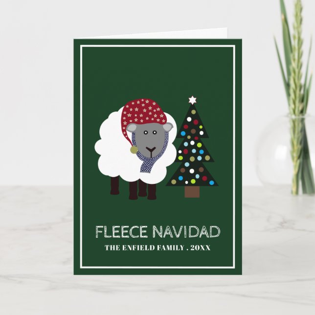 Tarjeta Fleece Navidad, divertidos Navidades españoles (Anverso)