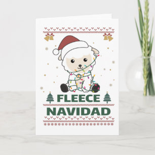 Tarjeta Fleece Navidad - Navidades adorables oveja diverti