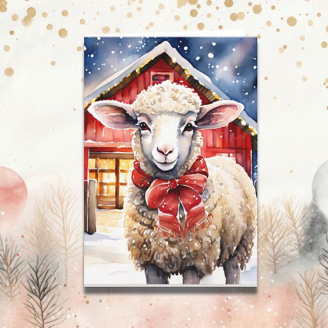 Tarjeta Fleece Navidad | Navidades divertidos Sheep Pun (Subido por el creador)