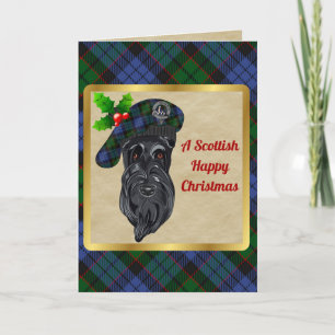 Tarjeta Fletcher Badge & Tartan Personalized Xmas