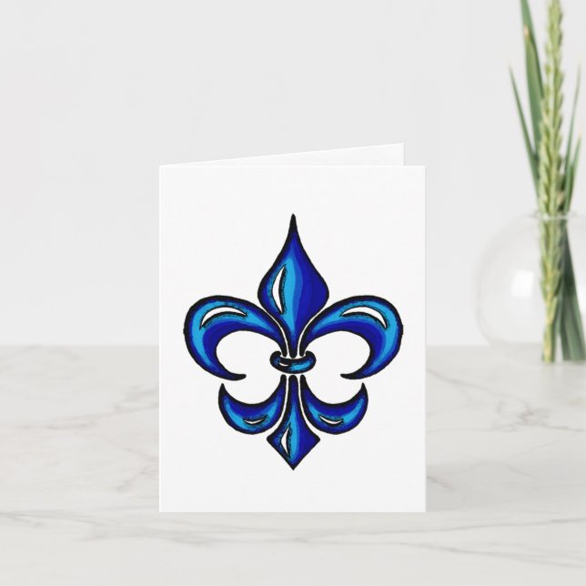 Tarjeta Fleur de Lis en azul (Anverso)