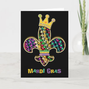 Tarjeta Fleur del Mardi Gras celebra