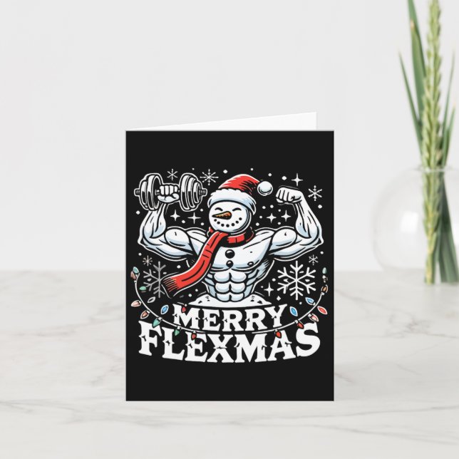 Tarjeta Flexmas de moras - Cuerpo de gimnasio de Navidades (Anverso)