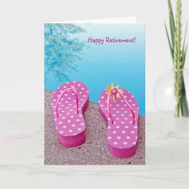 Tarjeta Flip-Flops By Pool Retirement (Anverso)