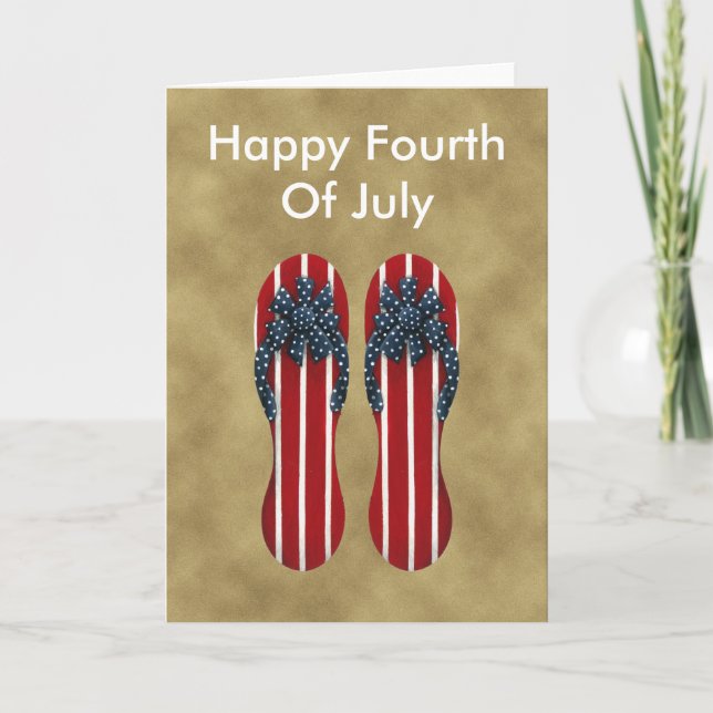 Tarjeta Flip Flops Cuarto De Julio (Anverso)