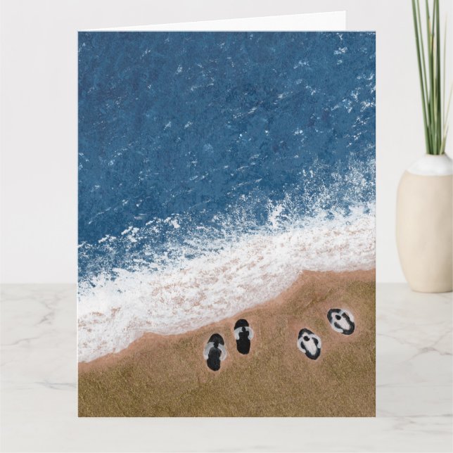 Tarjeta Flip Flops on the Beach Sand (Anverso)