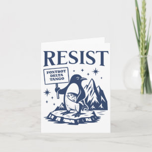 Tarjeta Flippers divertidos se resisten a que los pingüino