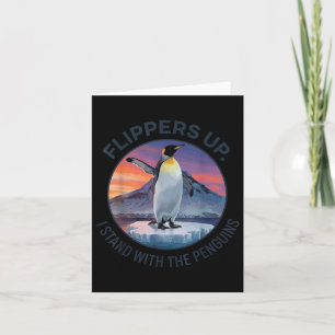 Tarjeta Flippers Up I Stand With The Pingüins