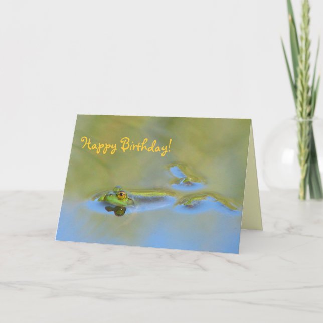 Tarjeta Floating Frog Birthday (Anverso)