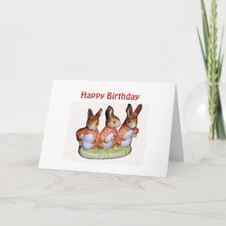 Tarjeta Flopsy, Mopsy y conejo de rabo blanco