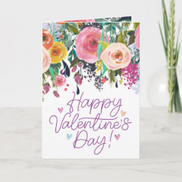 Tarjeta Flor acuática colorida | Feliz Día de San Valentín