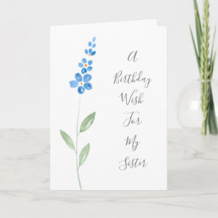 Tarjeta Flor azul acuarela