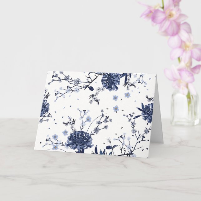 Tarjeta Flor Azul, Arte Floral, Rosa Acuarela, Personal (Orquídea)