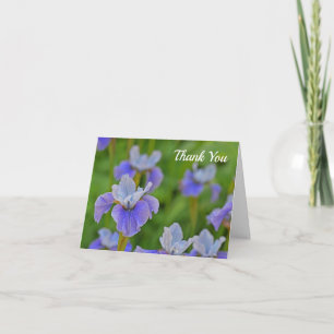 Tarjeta Flor azul Iris Gracias por Saludar