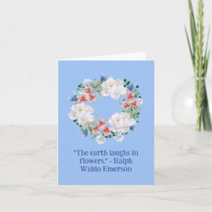 Tarjeta Flor blanca blanca elegante Wreath rústica