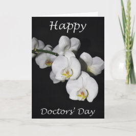 Tarjeta Flor blanca de la orquídea del día de los médicos