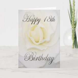 Tarjeta Flor blanca feliz 18 de cumpleaños