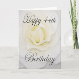 Tarjeta Flor blanca feliz 44 cumpleaños