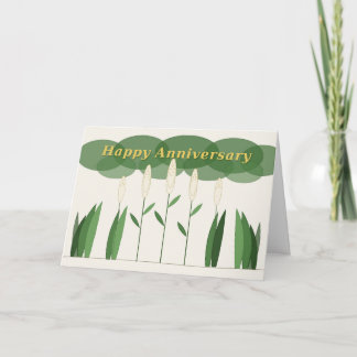 Tarjeta Flor Blanca Feliz Aniversario