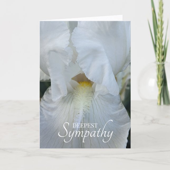 Tarjeta Flor Blanca Iris Simpatía Floral (Anverso)