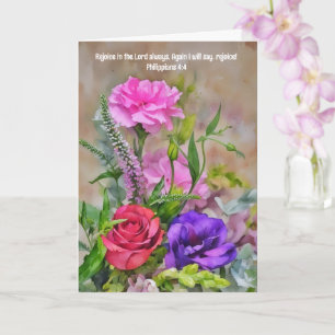 Tarjeta Flor Bouquet Faith Felicitaciones Biblia Verse