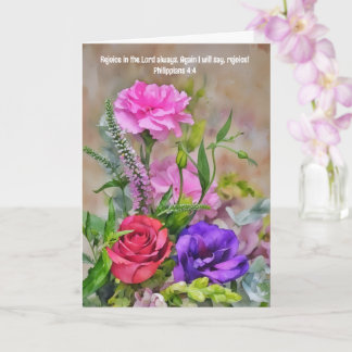Tarjeta Flor Bouquet Faith Felicitaciones Biblia Verse