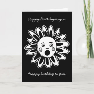 Tarjeta Flor cantante - Canción de cumpleaños feliz - Negr