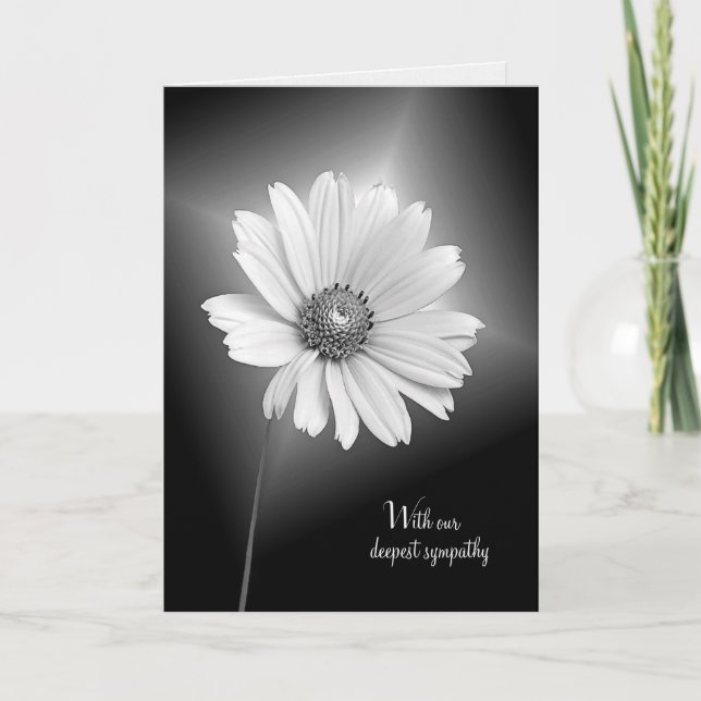 Tarjeta flor cosmos blanco de simpatía (Anverso)